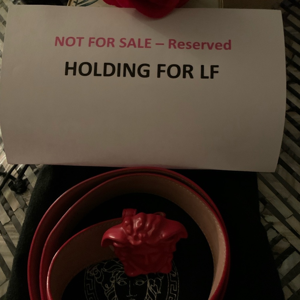 Red Versace (Authentic) leather Medusa Head belt